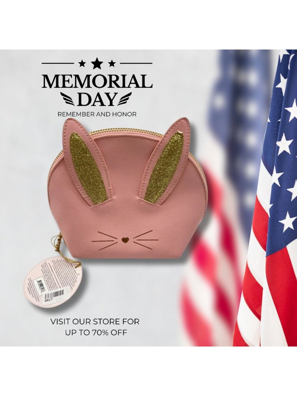 Too Faced Bunny makeup pouch Pink